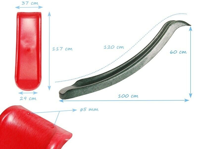 4ft (1.2m) HDPE garden plastic slide for kids for 0.6m platform