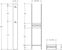 Load image into Gallery viewer, H-Post Support,Heavy duty hot-dip galvanised Post Fence Foot ADJUSTABLE 100-180mm