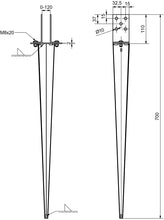 Load image into Gallery viewer, Garden Gazebo Fence Post Ground SPIKE Anchor ADJUSTABLE 0-120mm 700mm long