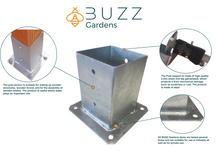 Load image into Gallery viewer, Heavy Duty Bolt down POST BASE FOOT SUPPORT FENCE 50 60 70 80 90 100 120 mm