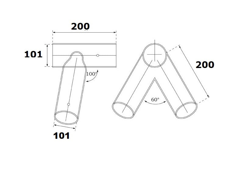 ROUND SWING CORNER METAL BRACKET 100deg WOODEN FRAME PLAYHOUSE