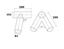 Load image into Gallery viewer, ROUND SWING CORNER METAL BRACKET 100deg WOODEN FRAME PLAYHOUSE