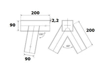 Load image into Gallery viewer, SQUARE SWING CORNER METAL BRACKET 100deg WOODEN FRAME PLAYHOUSE