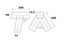 Load image into Gallery viewer, SQUARE SWING CORNER METAL BRACKET 100deg WOODEN FRAME PLAYHOUSE