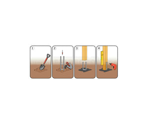 H-Post Support,Heavy duty hot-dip galvanised Post Fence Foot 71mm 91mm 101mm 121mm